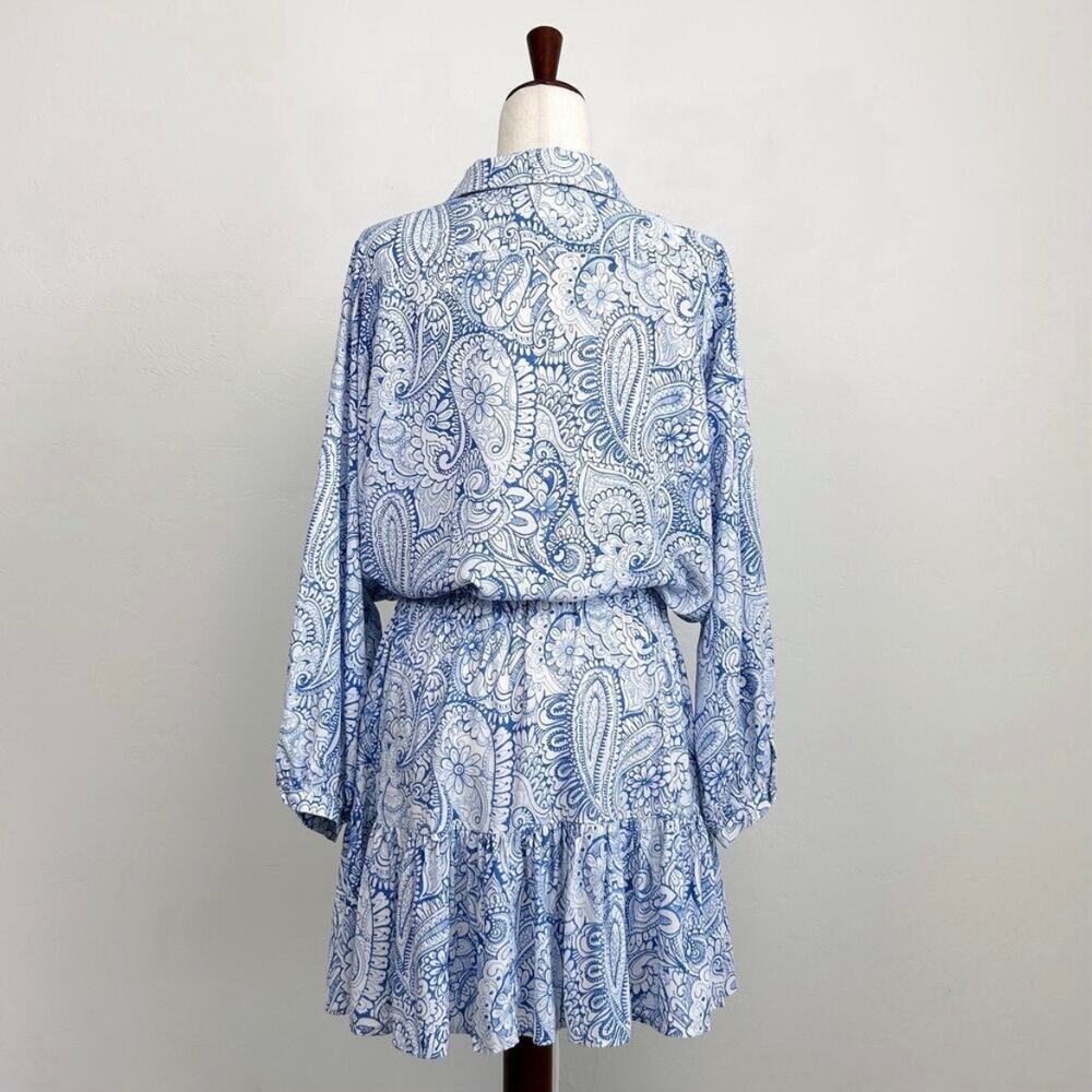 Melissa Odabash Gianna Azzuro Blue Paisley Shirtdress - Picture 7 of 10